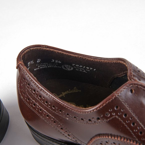 O'Sullivan Executive Imperial Men's Brown Oxford Wingtips 9.5 D Made In USA NEW! - Picture 11 of 13